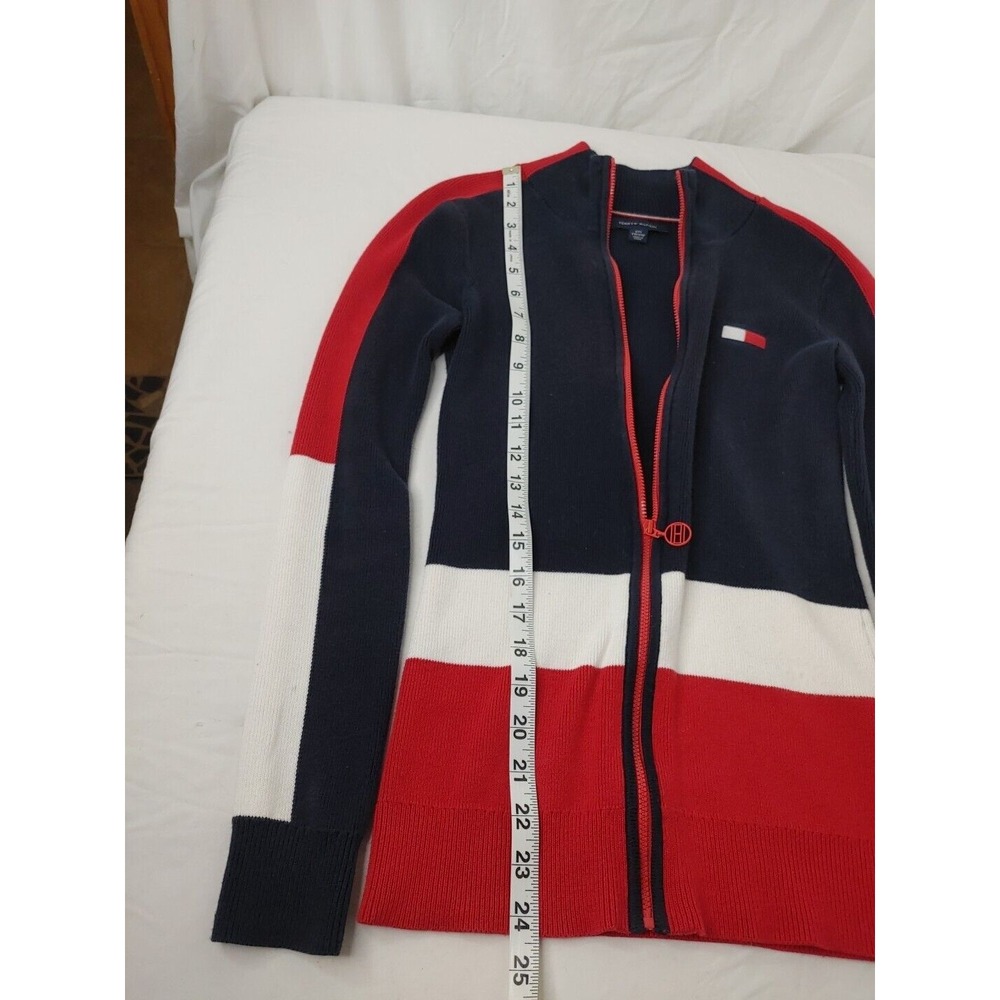 Tommy Hilfiger Women's Ribbed Mock Neck Full Zip Logo Jacket Size‎ xxs - Picture 7 of 8